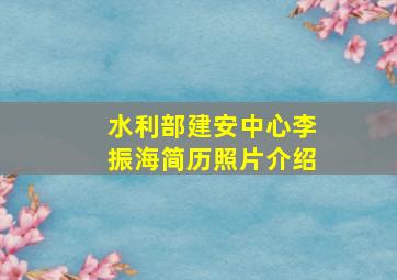 水利部建安中心李振海简历照片介绍