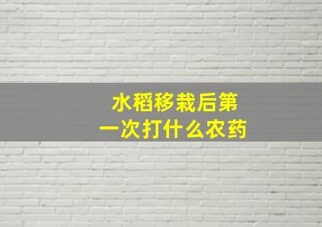 水稻移栽后第一次打什么农药