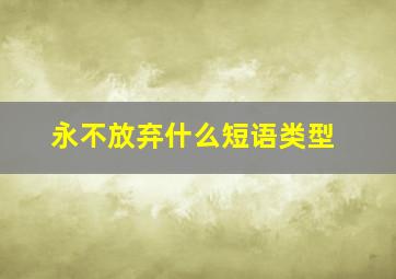 永不放弃什么短语类型