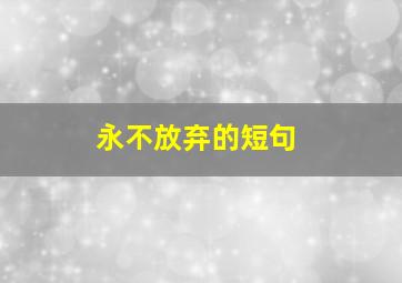 永不放弃的短句