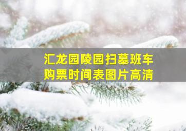 汇龙园陵园扫墓班车购票时间表图片高清