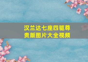 汉兰达七座四驱尊贵版图片大全视频