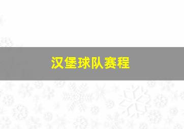 汉堡球队赛程