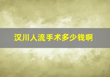 汉川人流手术多少钱啊