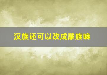 汉族还可以改成蒙族嘛