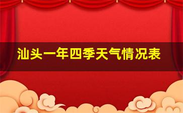 汕头一年四季天气情况表