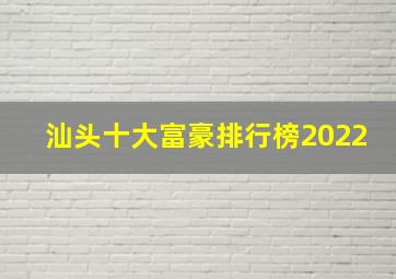 汕头十大富豪排行榜2022