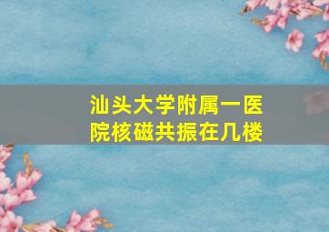 汕头大学附属一医院核磁共振在几楼