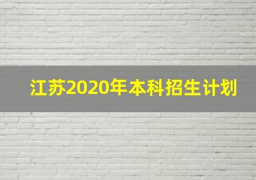 江苏2020年本科招生计划