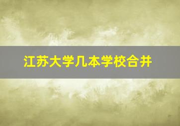 江苏大学几本学校合并