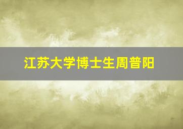 江苏大学博士生周普阳