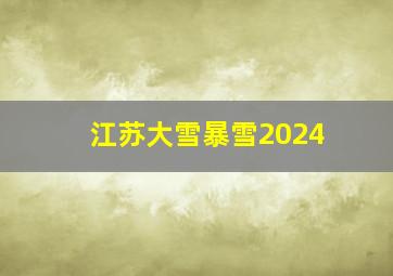 江苏大雪暴雪2024