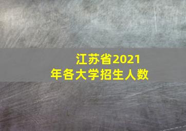 江苏省2021年各大学招生人数