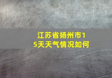 江苏省扬州市15天天气情况如何