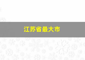 江苏省最大市