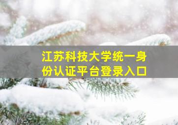 江苏科技大学统一身份认证平台登录入口