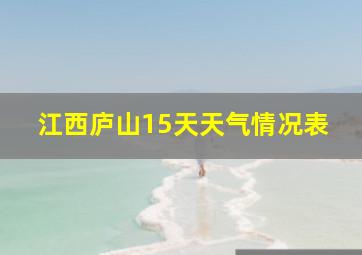 江西庐山15天天气情况表