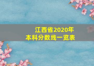 江西省2020年本科分数线一览表