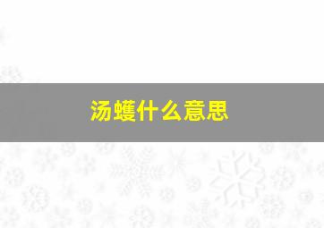 汤蠖什么意思