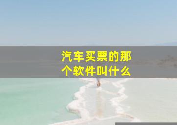 汽车买票的那个软件叫什么