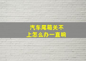 汽车尾箱关不上怎么办一直响