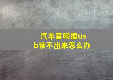 汽车音响插usb读不出来怎么办