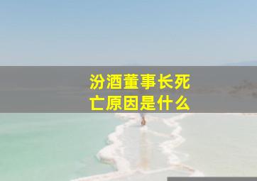 汾酒董事长死亡原因是什么