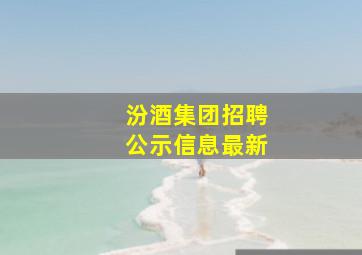 汾酒集团招聘公示信息最新