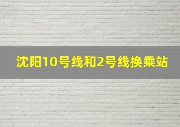 沈阳10号线和2号线换乘站