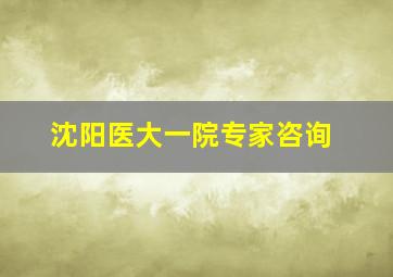 沈阳医大一院专家咨询