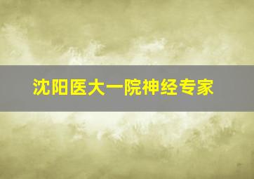 沈阳医大一院神经专家