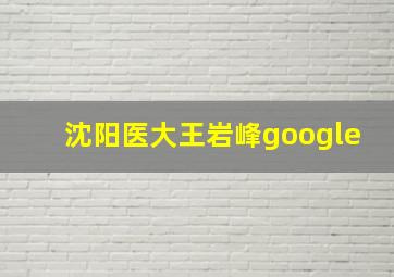 沈阳医大王岩峰google