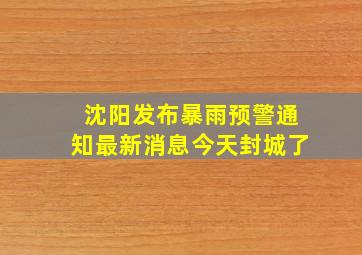 沈阳发布暴雨预警通知最新消息今天封城了