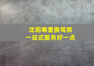 沈阳哪里换驾照一站式服务好一点