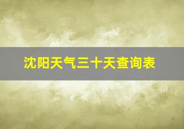 沈阳天气三十天查询表