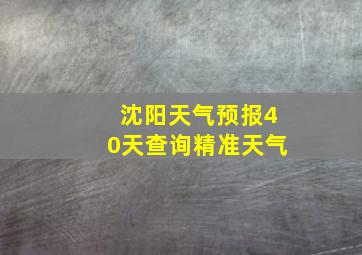 沈阳天气预报40天查询精准天气