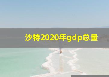 沙特2020年gdp总量