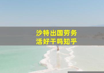 沙特出国劳务活好干吗知乎