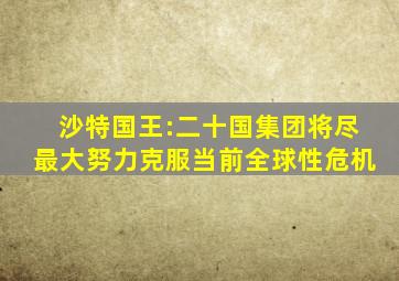 沙特国王:二十国集团将尽最大努力克服当前全球性危机