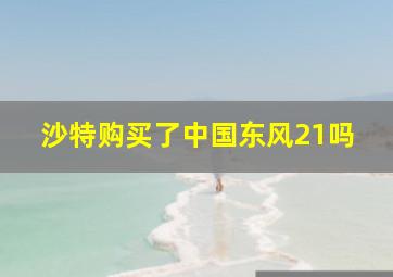 沙特购买了中国东风21吗