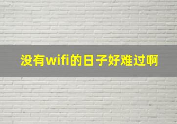 没有wifi的日子好难过啊