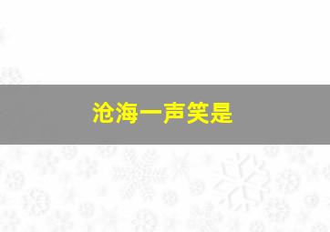 沧海一声笑是