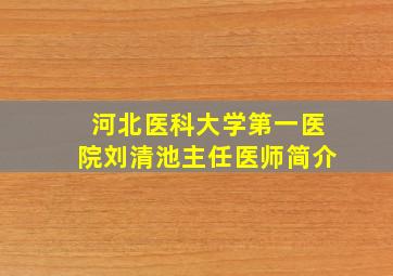 河北医科大学第一医院刘清池主任医师简介