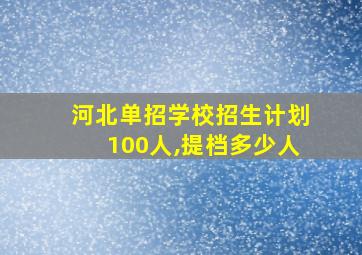 河北单招学校招生计划100人,提档多少人