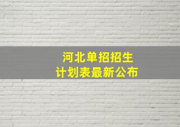 河北单招招生计划表最新公布