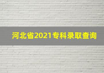 河北省2021专科录取查询