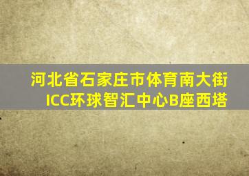 河北省石家庄市体育南大街ICC环球智汇中心B座西塔