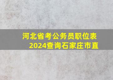 河北省考公务员职位表2024查询石家庄市直