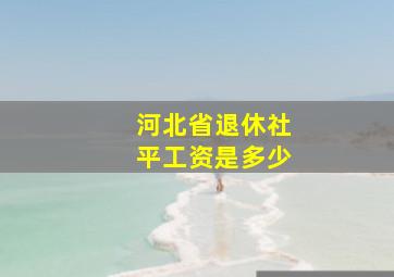 河北省退休社平工资是多少