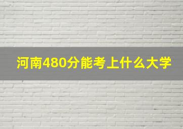 河南480分能考上什么大学